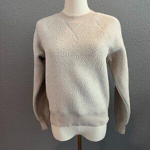 EVERLANE ReNew Fleece Sherpa Sweatshirt - Oatmeal - Raglan Sleeve EUC - Size XS